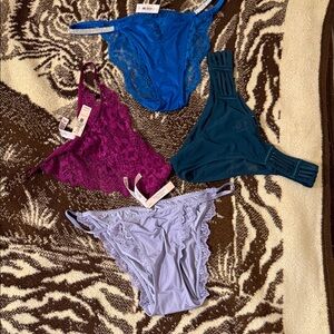 Victoria's Secret Lace Panties Set - Blue, Purple, Teal, Lavender